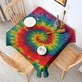 thumbnail image 2 of Colorful Tie Dye Pattern Square Tablecloth,Waterproof Square Table Cover,Wipeable Spillproof Washable Table Cover for Home Kitchen Party Decor 42"X42"(107x107cm), 2 of 6