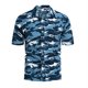 thumbnail image 5 of Camisa de verano con estampado de camuflaje azul 3XL, manga corta, cuello vuelto, abotonada y ropa de playa de moda para hombre, 5 of 7