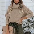 thumbnail image 2 of Femmes Oversize Doux Col Rond Manches Longues Chandails Décontractés Pull-Over en Tricot, 2 of 9