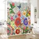 thumbnail image 2 of Cortina de ducha de tela impermeable para baño, diseño creativo colorido con ganchos, tamaño estándar de 183 x 183 cm., 2 of 6