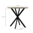 thumbnail image 3 of 31.5" Round Dining Table,Retro and Elegant Dining Table,with Black Metal Frame Structure,Suitable for Dining Rooms,Kitchens,for 2-4 People.Brown, 3 of 8