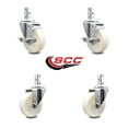 thumbnail image 2 of 4 Inch Nylon Wheel Swivel 3/4 Inch Square Stem Caster Set 2 Brakes SCC, 2 of 2
