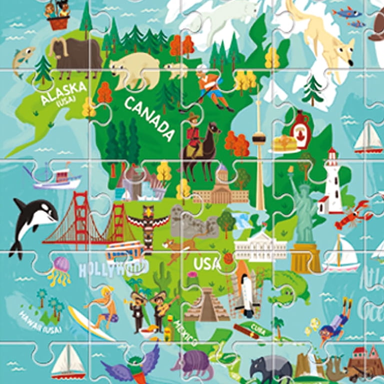 Headu Giant Puzzle World Tour, 108-Piece with 3D Animals photo 3