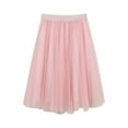 thumbnail image 1 of Gibobby faldas largas de mujer elegantes Falda plisada de línea A para mujer, falda tutú de largo medio, falda de burbuja de cintura alta de gasa Vintage de malla con volantes(Rosa， Talla única), 1 of 5