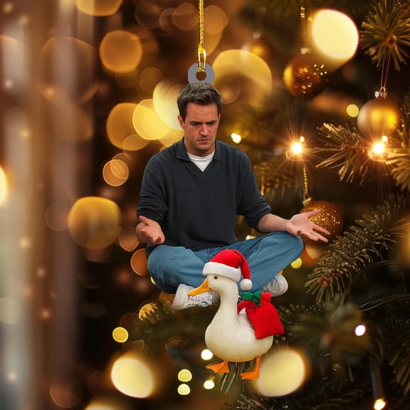 Chandler Bing Christmas Ornament, Funny Duck Scene Decor, TV Show Fan Gift, Custom Holiday Tree Decoration, Retro Comedy Ornament