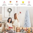 thumbnail image 3 of Patiojoy 5FT Life-Like Slender White Christmas Tree Artificial Pencil Unlit Xmas Tree W/ Folding Metal Stand & Sturdy PVC, 3 of 10