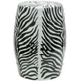 thumbnail image 2 of Oriental Furniture 18" Zebra Leaf Porcelain Garden Stool, oriental design, glazed, decorative item with practical use, 2 of 2