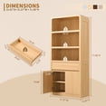 thumbnail image 7 of Aitjunz 71'' Tall Kitchen Storage Cabinet with Door and Drawer, Wooden Pantry Cabinet w/ Open Shelf and Adjustable Shelf, 5 -Tier Large Cabinet w/ Cured Profile Design for Dining Room, 7 of 7
