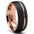 thumbnail image 1 of Men's Tungsten Carbide Ring Dome Sandblasted Black Rose Wedding Band 8MM, 1 of 3