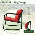 thumbnail image 4 of Devoko 3 Pieces Rocking Patio Furniture Sets Outdoor Rocking Chair PE Rattan Bistro Rocker Conversation Sets with Coffee Table for Garden, Red, 4 of 7