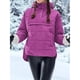 thumbnail image 5 of Chaqueta Acolchada Oversize para Mujer, Estilo Dolman, con Capucha, Larga, Cálida y Estilo Top Rojo Rosa XL, 5 of 8