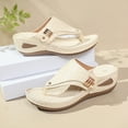 thumbnail image 4 of Women Sandals Under $15, Xunlbb Fashion Women Casual Round Head Comfy Slippers Beach Casual Slipsole Shoes(Beige,Size:41), 4 of 9