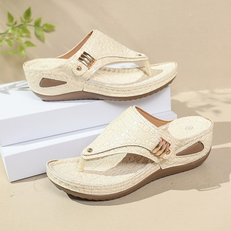 Bxsruta Women's Orthopedic Slide Sandals, Deep Heel Cup Slippers