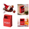 thumbnail image 1 of 1:12 Scale Dollhouse Miniature Christmas Scarf Hat Gift Wood Postbox Mailbox Holiday Garden Decoration Toy Macarena Casa de muñecas en miniatura, 1 of 7