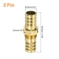 thumbnail image 2 of 2 Pack Brass Hose Barb Fitting Straight Connector Coupler, 5/8" ID Brass Fitting Air Hose Fittings 2.36" x 0.79"(LxW), 2 of 7