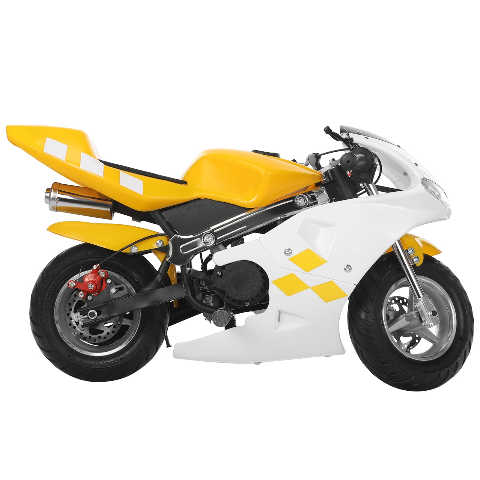 49cc 2 Stroke Pocket Bike, Mini Motorcycle for Kids, Racing Max Speed 20Mph,Gas Pocket Motorbike with Strong Dual Brake