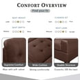 thumbnail image 5 of 3 Piece Sectional Sofa Set Microfiber with Reversible Chaise Lounge Storage Ottoman Brown, 5 of 7