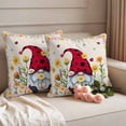thumbnail image 2 of Daisy Gnomes Outdoor Waterproof Pillow Covers, Farmhouse Pastoral Garden Floral Burlap Decorative Square Throw Pillowcase Sofa Cushion Sham for Patio/Couch/Chair, 18"x18" 2 Pack, 2 of 8