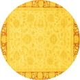 thumbnail image 1 of Ahgly Company Indoor Round Abstract Yellow Modern Area Rugs, 6' Round, 1 of 4