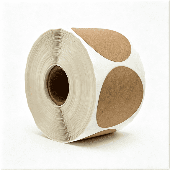 CCOCC 2" Natural Brown Kraft Stickers / 500 Circle Labels Roll/Permanent Adhesive Brown Kraft Round Organization Labels Spice Jar Labels Stickers