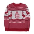 thumbnail image 1 of Chandail de Noël pour Femmes Col Rond Cardigan Mode Chandail en Molleton Moelleux Chaud Mignon Graphique Imprimé Tricoté Mi-Long Fermeture Manteau Tricoté Doux, 1 of 7