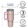 thumbnail image 4 of Pink Christmas Santa and Tree Pattern Tumbler with Handle and Lid,40oz Double Wall Vacuum Insulated Tumbler,Cups Gift for Women and Men, 4 of 7