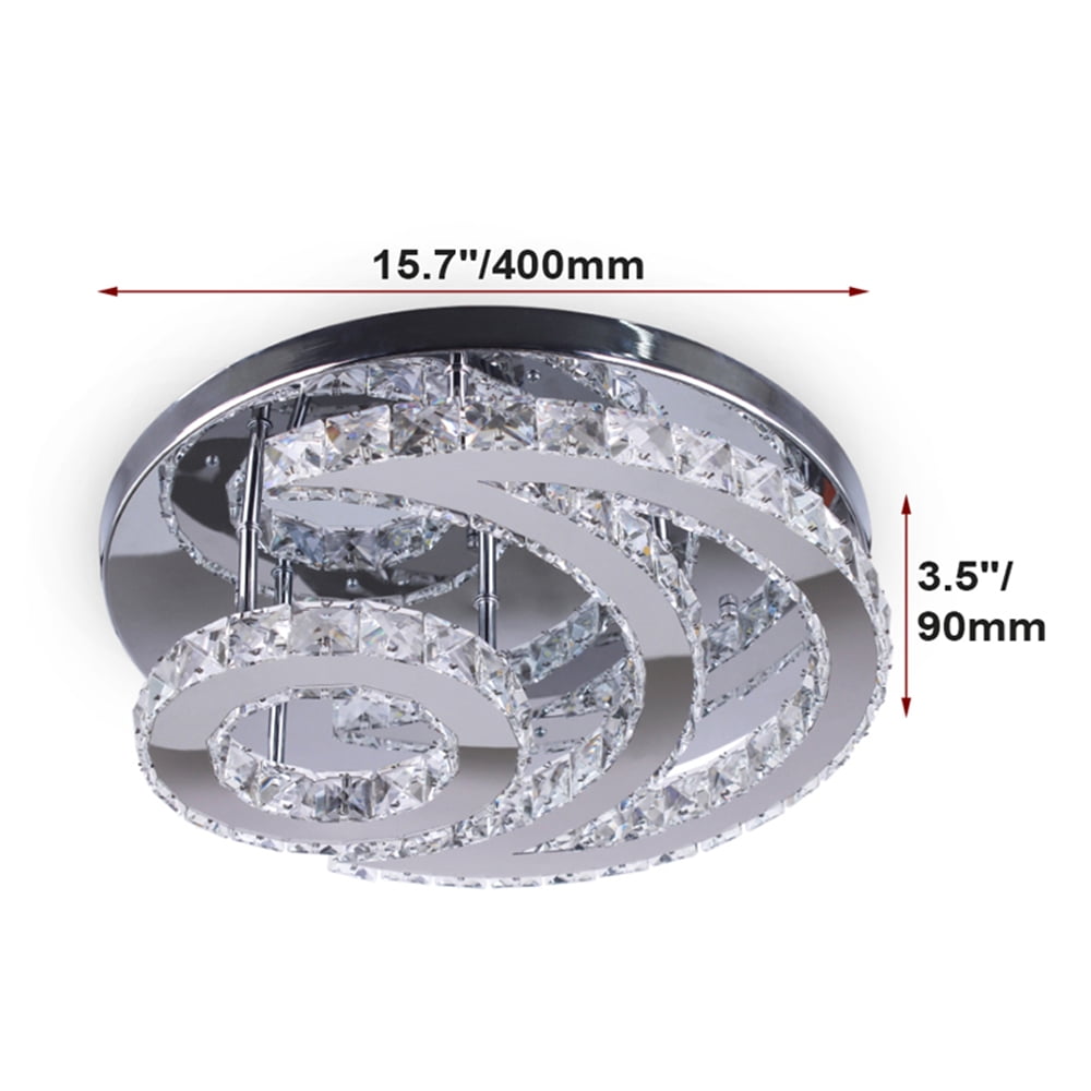 FRIXCHUR Modern LED Moon Crystal Ceiling Light for Dining Room Bedroom Living Room(Warm White)