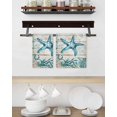 thumbnail image 3 of Teal Starfish Coastal Kitchen Dish Towels for Drying Dishes Set of 3, Summer Beach Nautical Retro Waffle Weave Microfiber Hand Tea Bathroom Towels Quick Dry & Absorbent Towel 15.7x23.6, 3 of 7