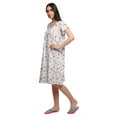 thumbnail image 2 of Moomaya Cotton Poplin Button Down Nightdress For Women Printed Nursing Nightwear, 2 of 5