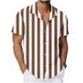 thumbnail image 4 of ZUKMRJPC Mens Short Sleeve Casual Shirts Button Down Classic Striped Summer Shirts Loose Fit Lightweight Vacation Beach Shirt, 4 of 5