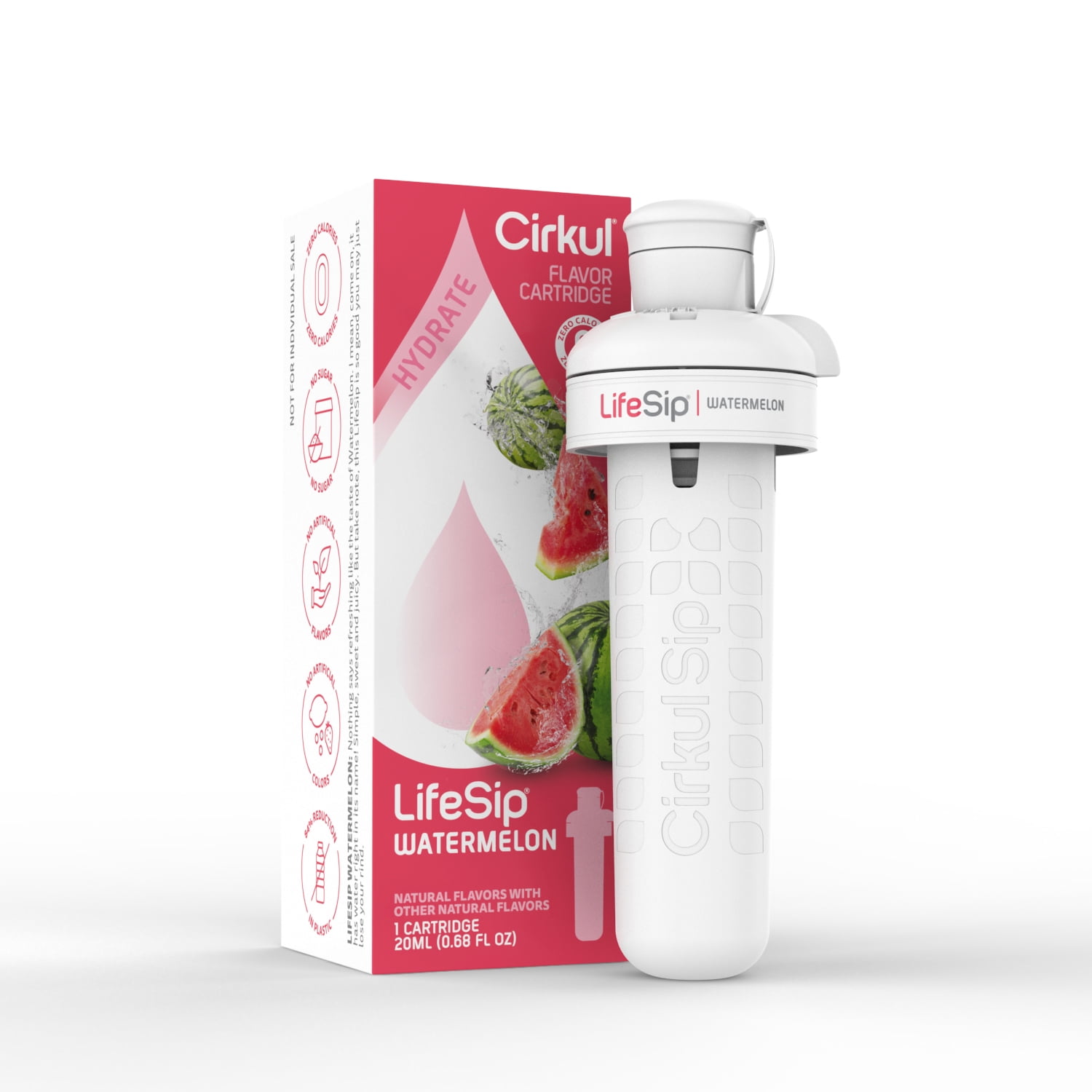 Cirkul LifeSip Watermelon Flavor Cartridge, Drink Mix, 1-Pack
