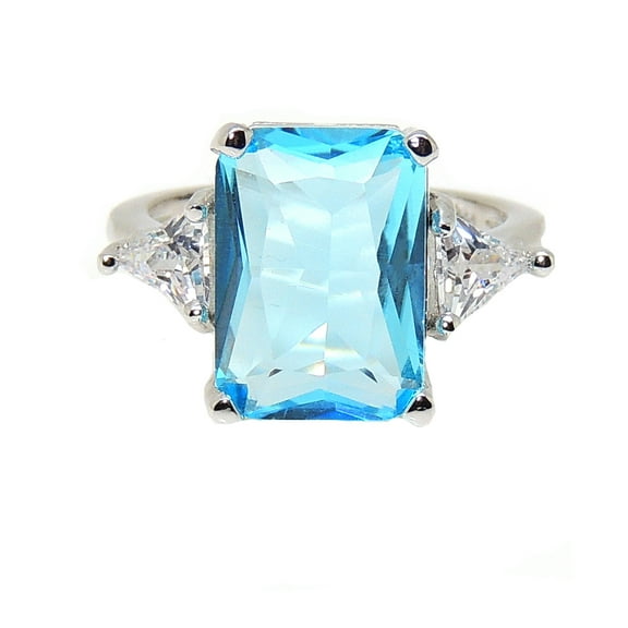 Myriam Statement Ring Created Emerald Blue Topaz Womens Ginger Lyne Collection