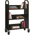 thumbnail image 2 of Hirsh Single-sided Mobile Metal 30" W x 9-1/2" D Book Cart Black, 2 of 6