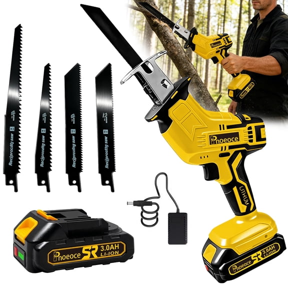20V Cordless Reciprocating Saw 3000mAh Batteries & Charger