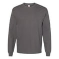 thumbnail image 5 of Hanes Essential-T Men's Long Sleeve T-Shirt | Soft Crew Neck 100 Cotton Tee, Smoke Grey, 2XL, 5 oz, 5 of 5