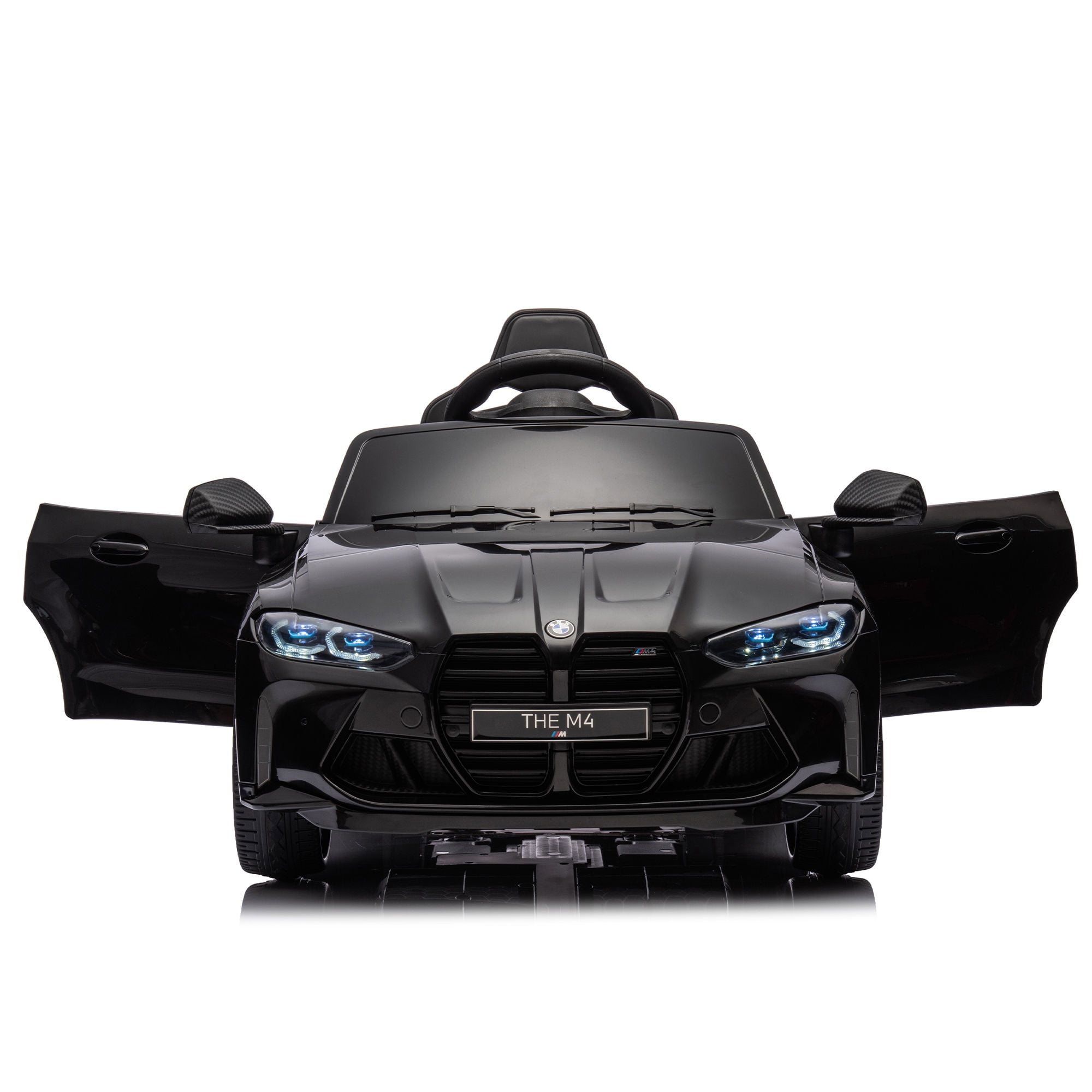 Bmw M4 12v Kids Electric Car with Parent Remote, Battery Powered Cars for Kids, Three Speed Adjustable,Power Display, Usb,Mp3 ,Bluetooth,Led Light,Story, Ride On Car for Boy and Girl Ages 3-8, Black