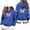 Blue, variant on Hurxie Women's Graphic Hoodies Print Drawstring Long Sleeve Pocket Sweatshirt Pullover Tops