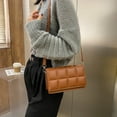 thumbnail image 5 of Bolso cuadrado pequeño de moda minimalista urbana, bolso bandolera de color caqui, 5 of 5