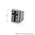 thumbnail image 2 of PAURO Cross Rings for Men Stainless Steel Personalized Hip Hop Statement Vintage Punk Simple Big Chunky Jewelry Retro Color Size 9, 2 of 6