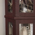 thumbnail image 6 of Jopath Display Cabinet with Glass Doors, Glass Corner Cabinet With Light, Wine Cabinet with Adjustable Glass Shelves for Living Room Dark Cherry(Bulb Included), 6 of 9