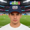 thumbnail image 5 of WKSCLPAI 2026 North America Soccer Tournament Welcome Baseball Cap, Adjustable Unisex Vintage Washed Hat for Soccer Fans, Navy, 5 of 9