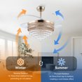 thumbnail image 2 of PHORUS 48 in. Gold Retractable Crystal Ceiling Fan with Light, 2 of 9