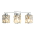 thumbnail image 3 of Deyidn 3-Light Chrome Bathroom Vanity Light, 18.9" Dimmable Modern Wall Mirror Light Fixture with Cylinder Crystal Shades for Bathroom, Powder Room, 3 of 9