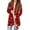 Wine, variant on Women's Fashionable Loose-Fit Casual Cardigan with Christmas Print Mid-Length Coat for Holiday Outfits and Comfortable Wear,Black,M