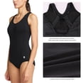 thumbnail image 4 of BALEAF Traje de baño de una pieza para mujer Traje de baño de entrenamiento de una pieza con espalda cruzada atlética conservadora Traje de baño Negro 44, 4 of 5