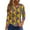 Yellow, variant on FrzhBrz Womens Mardi Gras Shirts 2025 Trendy 3/4 Sleeve Tunic Tops Round Neck Glitter Mask Print Graphic Tees Carnival Party Parade Blouses