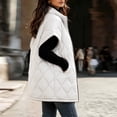 thumbnail image 6 of Vdgthytj Puffer Vest Women Full Zip Stand Collar Diamond Quilted Mid-Length Short Sleeve Gilet Winter Warm Casual Outerwear with Pockets(X-Large,White), 6 of 7