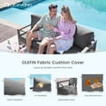 thumbnail image 4 of MRUAKA 5 Piece Aluminum Patio Furniture Set Faux Wood Grain Modern Outdoor Furniture Set with 6" Olefin Fabric Cushions and Coffee Table, 600D Waterproof Cover Included, Dark Grey, 4 of 7
