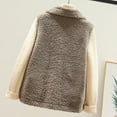 thumbnail image 4 of IROINNID Women's Shearling Vest Solid Color Sleeveless Loose Pocket Vest Coat Short Jacket Winter Fleece Zipper Outerwear, Khaki, 4 of 9