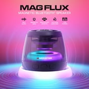 Monster Mag Flux Magnetic Bluetooth Speaker, 5W Portable Wireless Speaker with Multicolor LED Lighting, Magnetic Base & TWS Pairing, MicroSD Playback